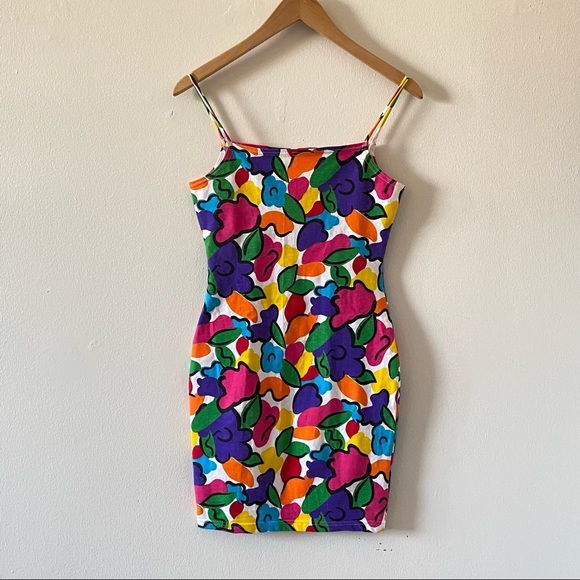 Vintage Y2K Style Floral Bodycon Mini Dress - Picture 4 of 9